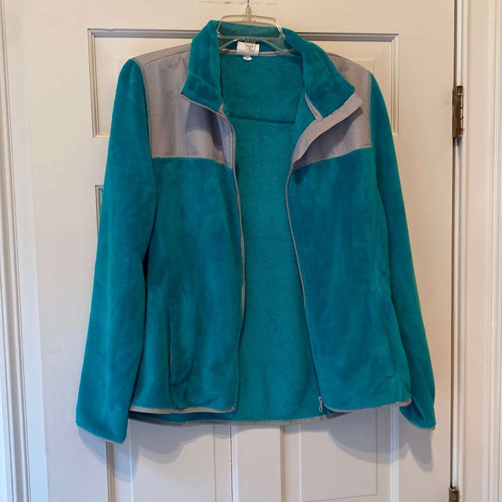 NWT Teal Fleece Zip Up Jacket